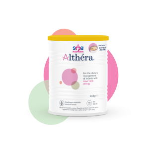 A can of Althéra HMO formula for children with cow’s milk protein allergy, developed by Nestlé Health Science.